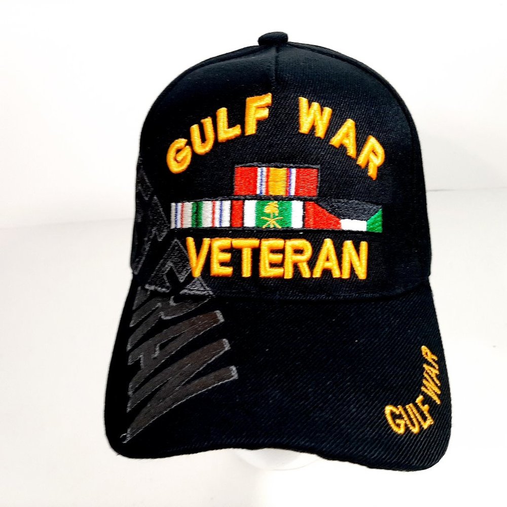 Gulf War Veteran Men's Ball Cap Hat Black Embroide